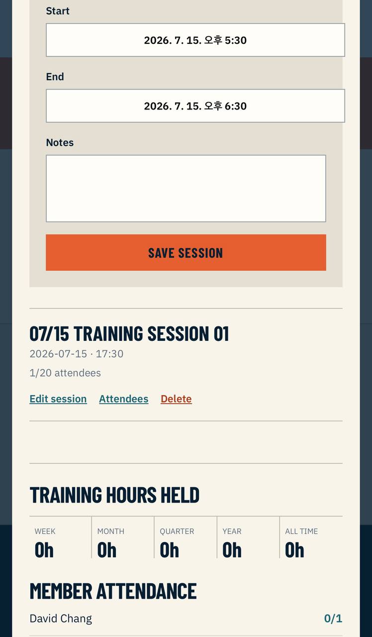 2ID Jiu Jitsu Club admin dashboard